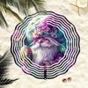 Enchanting Purple Gnome Wind Chime Outdoor Decor Rotating Kinetic Art Moonlit Garden Floral Easter Egg Design Patio Lawn Gift