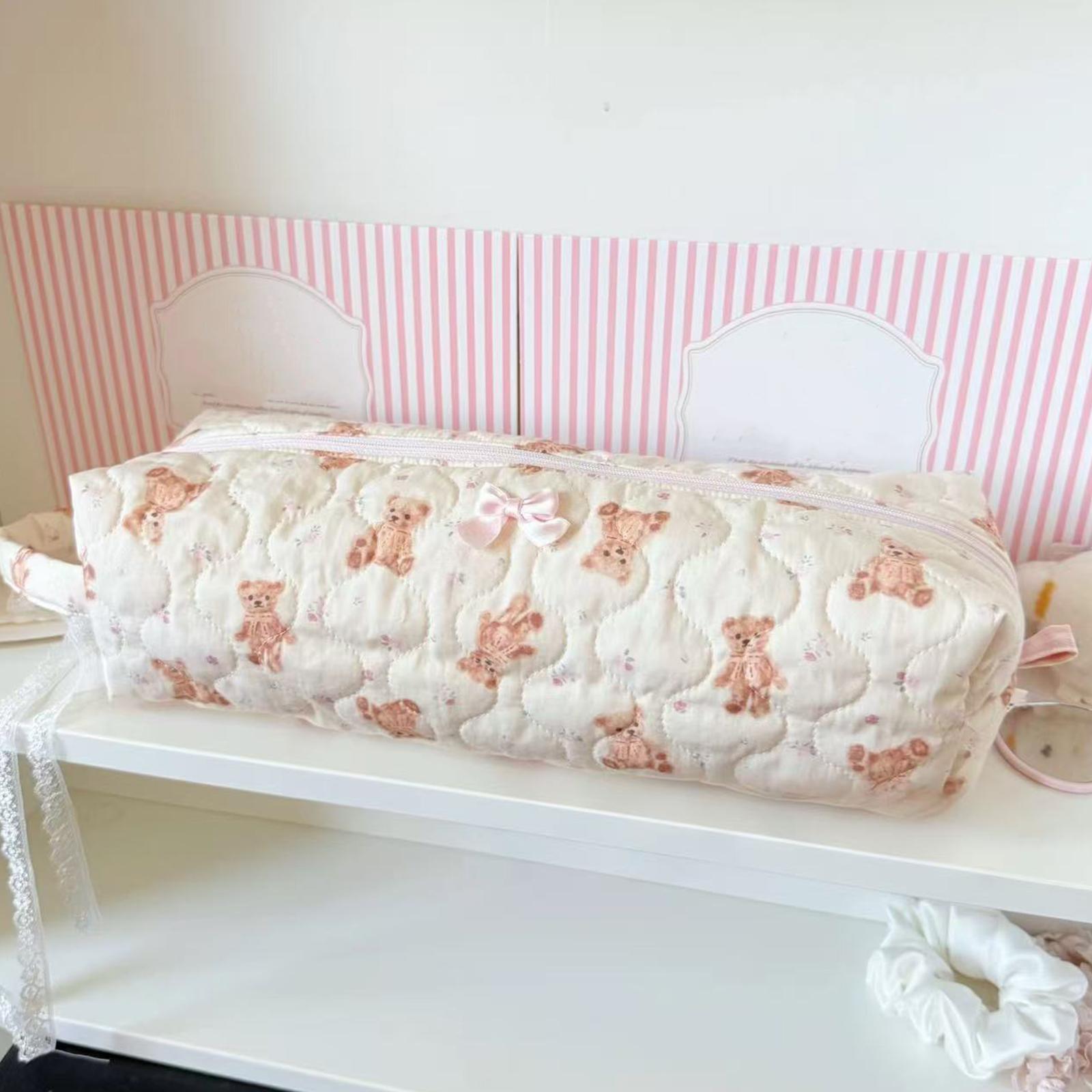 Пылезащитный дорожный органайзер с ручкой Школьный пенал на молнии Легкий для женщин Насадки для фена и выпрямителя бежевый