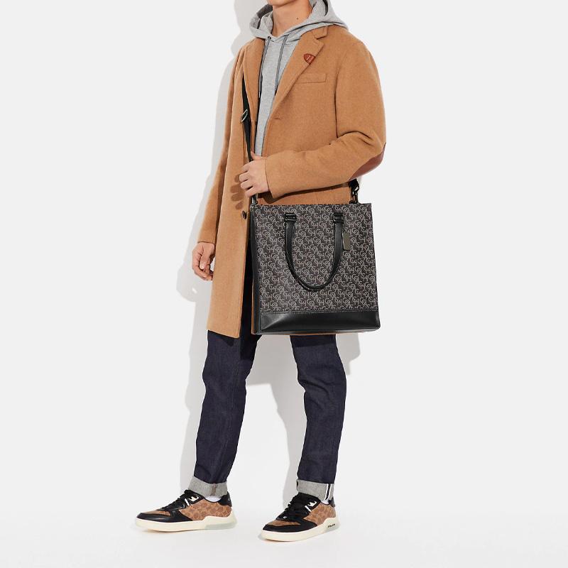 New COACH Graham Cow Leather Tote Bag, Shopping Bag, Shoulder Bag, Crossbody Bag, Handbag Tubas Men's Black CE749-QBBK