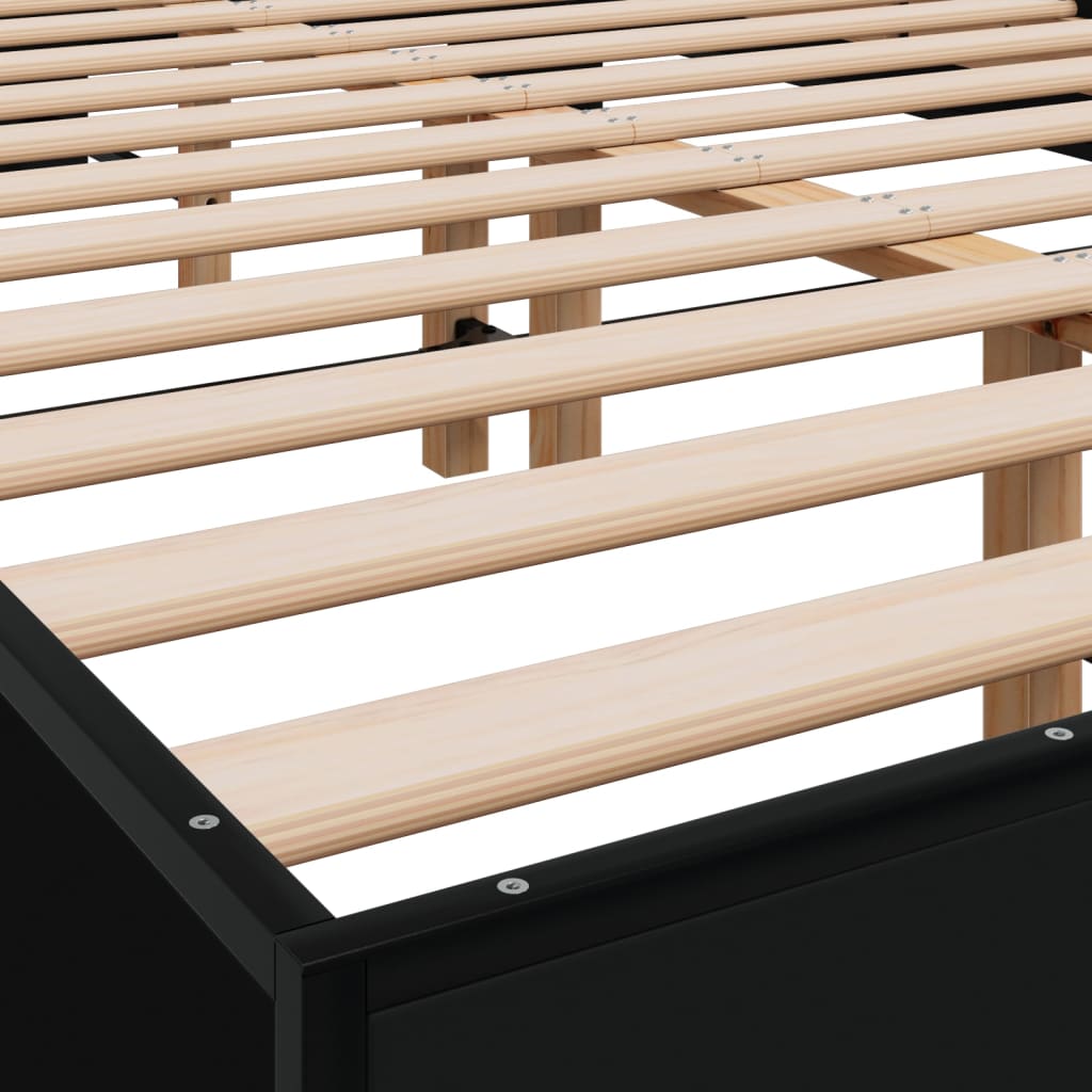 Bed Frame Black 120 x 200 cm Particleboard and Metal