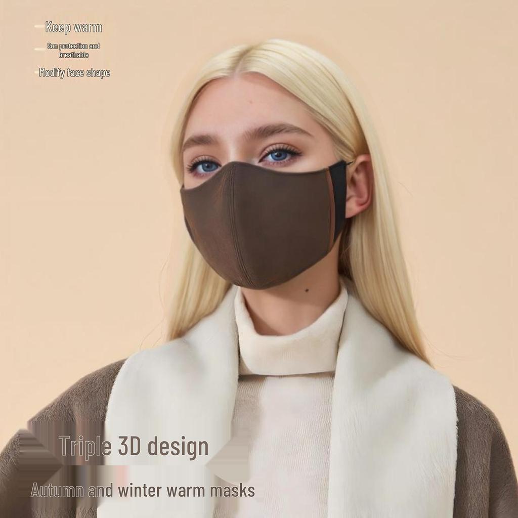 High-End 3D Cashmere Windproof Mask: Stylish Winter Wool Face Protection for Women