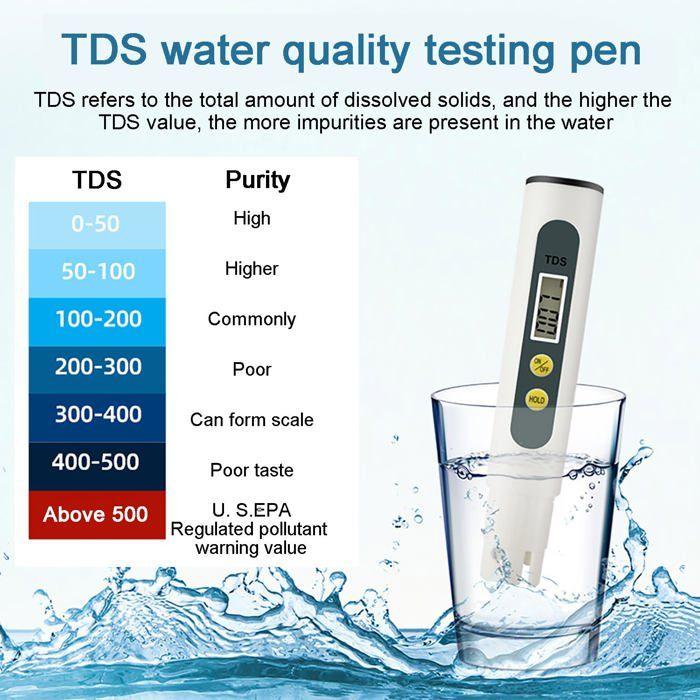 Testeur de Qualité de l'eau Digital Mètre avec Grand EcranLCD Numérique pour l'industrie Domestique Hydrothérapie,Moniteur de la