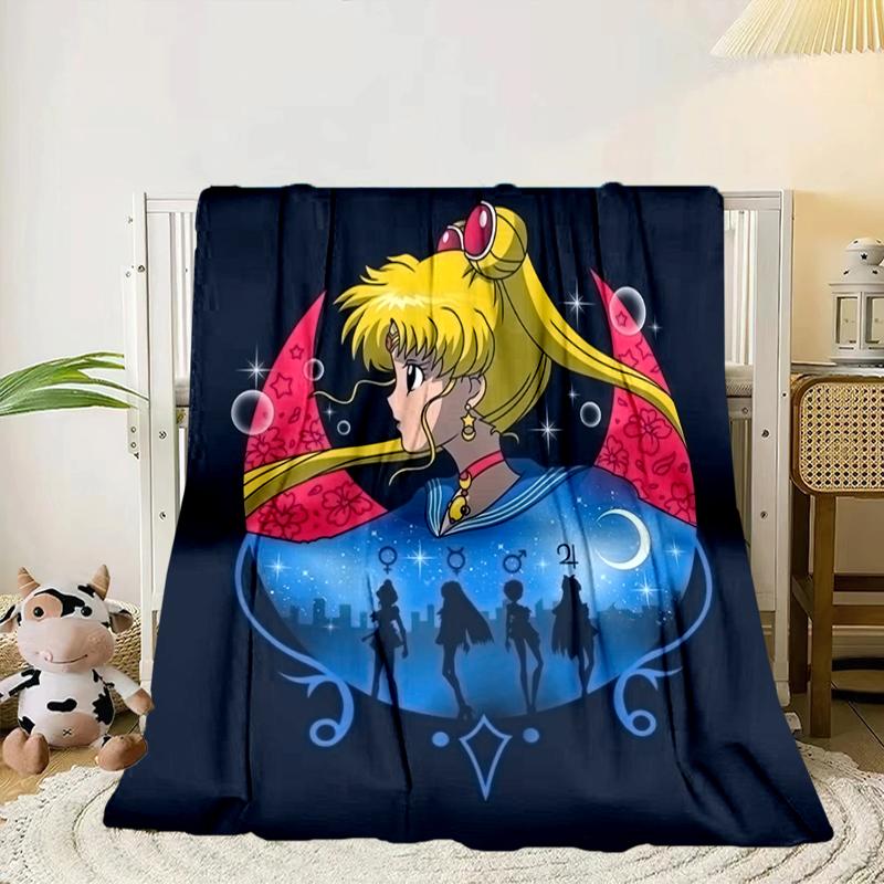Moonlit Guardian Blanket Flannel Blanket for Bed, Sofa, Camping, Hiking, Picnic Essentials, Gift for Family Fan Gifts