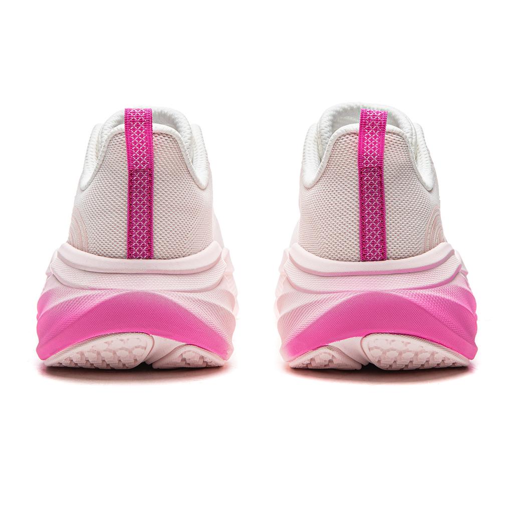 Li Ning Leisurely 2 Cushioning Slip Resistant Abrasion Resistant Breathable Low top Running Shoes Women's White Pink ARSW040-4