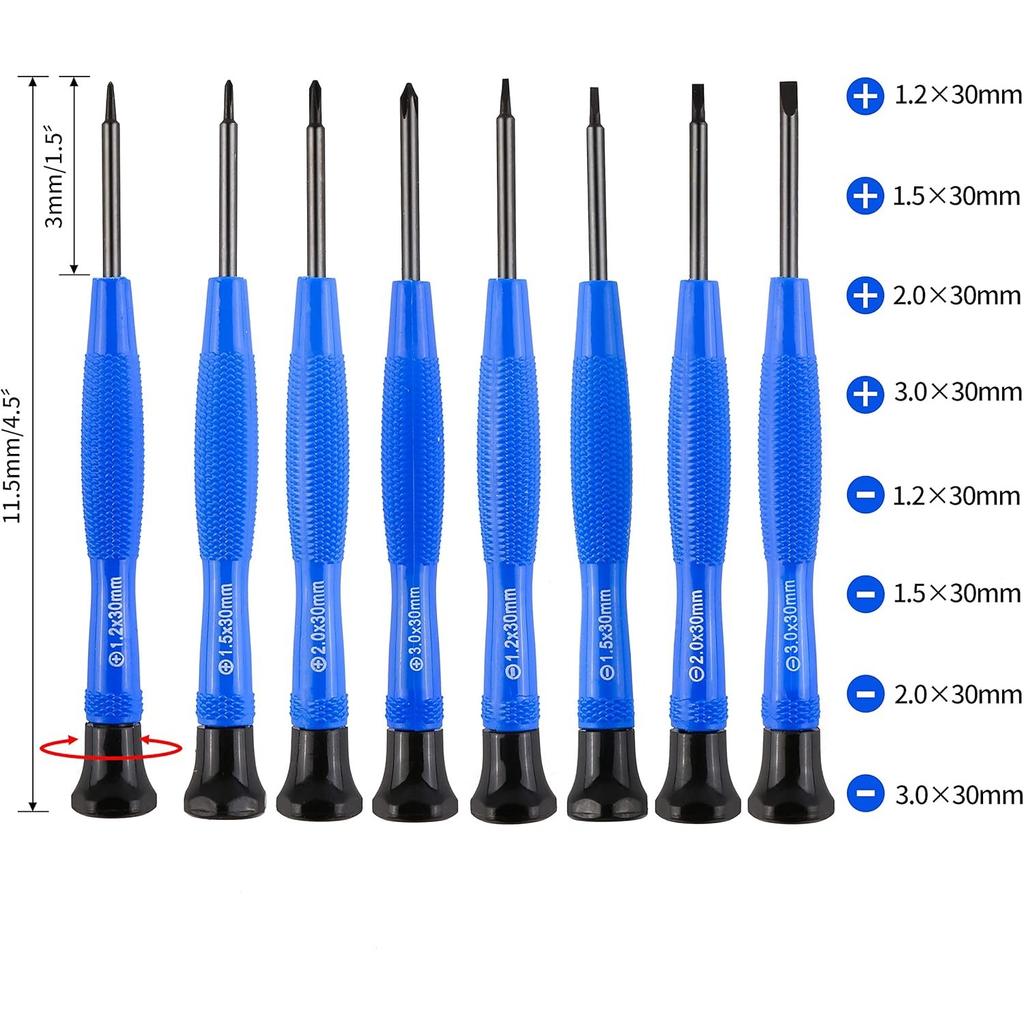 Upgrade Version Magnetic Eye Glass Repairing Kit, Eyeglass Repair Tool Kit with Compact Screw Box Include Nose Pads, Precision Screwdriver Set