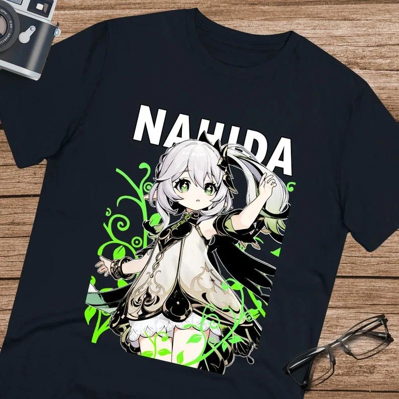 Anime Nahida Genshin ImpaCT Shirt T Shirt Size S 4XL Black Size S 4XL S