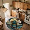 Colorful Winged Bee,Round Area Rug,Carpet Rug for Living Room Bedroom Sofa Playroom Decor,Non-slip Floor Mat