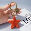 Fashion Simplicity Keychain With Five Pointed Star Pendant Shiny Details Crystal