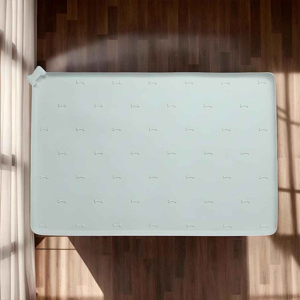 Pet Feeding Mat Kitten Food Pad 23.6 X 15.7 Inch Silicone Non-Slip Foldable Fast Drying Anti-Spill Pet Feeding Pad For Dogs Cats