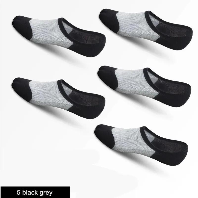 5 Pairs/pack  Man New Style Mesh Breathable Short Socks Male Sweat-absorbent Silicone Cotton Socks Men's Invisible Socks