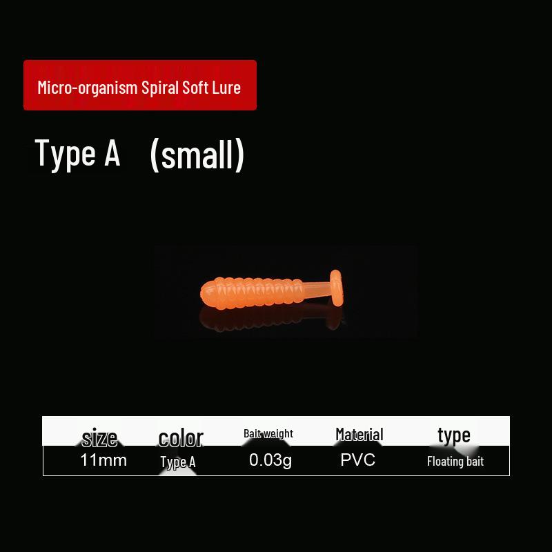 Micro Spiral Soft Lure for Sea and Fly Fishing - Floating Mini Drop Shot Bait for Outdoor Wild Fishing