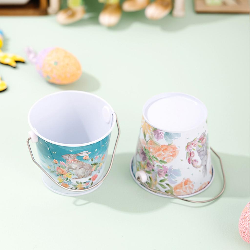 Ostereier-Hase Schmiedeeisen Aufbewahrungsbox, Süßigkeiten-Geschenk Aufbewahrungseimer, Blech Aufbewahrungsbox