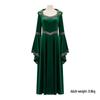 Medieval Renaissance Witch Cosplay Bell Sleeve Dress In Wine Red
