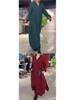 2026 Autumn/Winter European American Casual Solid Color V-Neck Long Sleeve Dress for Women