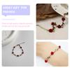 Adjustable Rose Flower Charm Wrist Chain Valentine s Day Gift For Girls Red Long Stem Flower Chain Bracelet Bangle With Lobster