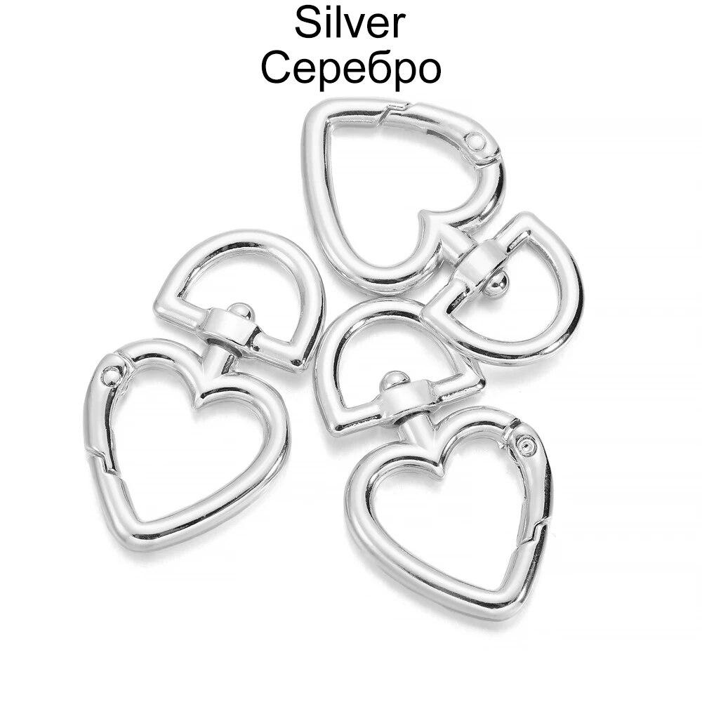 

5 шт./лот, металлическая застежка в форме сердца в форме омара, крючки, кольцевые разъемы для DIY, принадлежности для изготовления ювелирных изделий, аксессуары