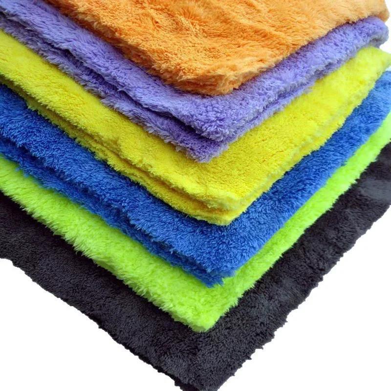 40x40cm Borderless Microfiber Automotive Towel Details Dry Cleaning Polishing Towel Plush Absorbent Microfiber Cloth