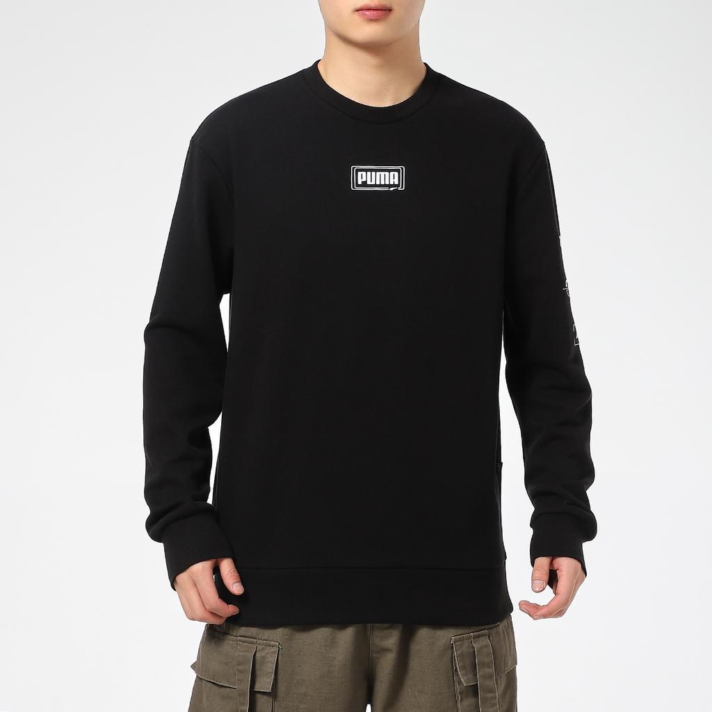 Puma Rebel Crew Casual Sports Round Neck Knitted Sweatshirt Men Sweatshirt Black 531293-01