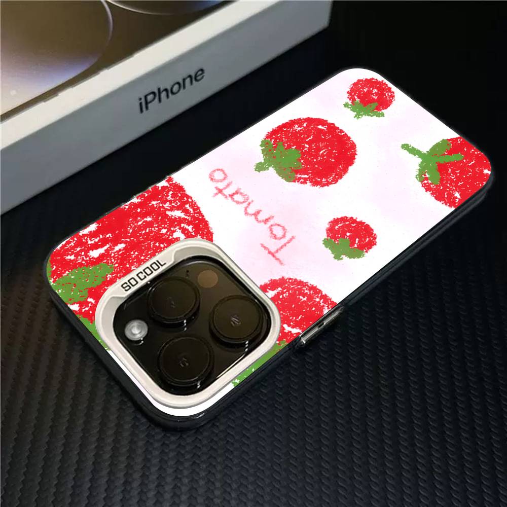 Tomatoes Expression Phone Case For IPhone 17 16 15 14 13 12 11 Pro MAX Plus Color Matte Back Cover