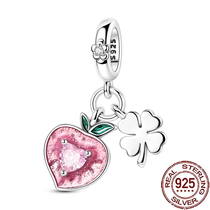 New Charms Copper Colorful Plant Flower Fruit Charm Beads Fit Snake Chain Bracelet Necklace Women Diy Jewelry