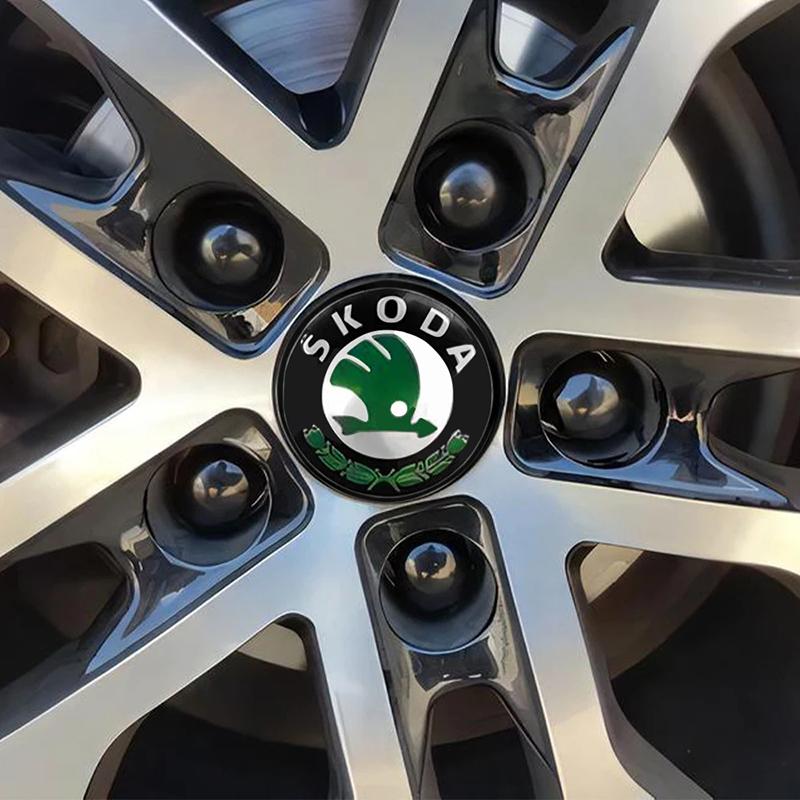 2025 Nowe 4 szt. 55/65 mm Emblemat Samochodowy Nakładki na Środkowe Dekielki Kół Dla Skoda Octavia Kodiaq Enyaq iV Kamiq Scala Superb Fabia Yeti Vi