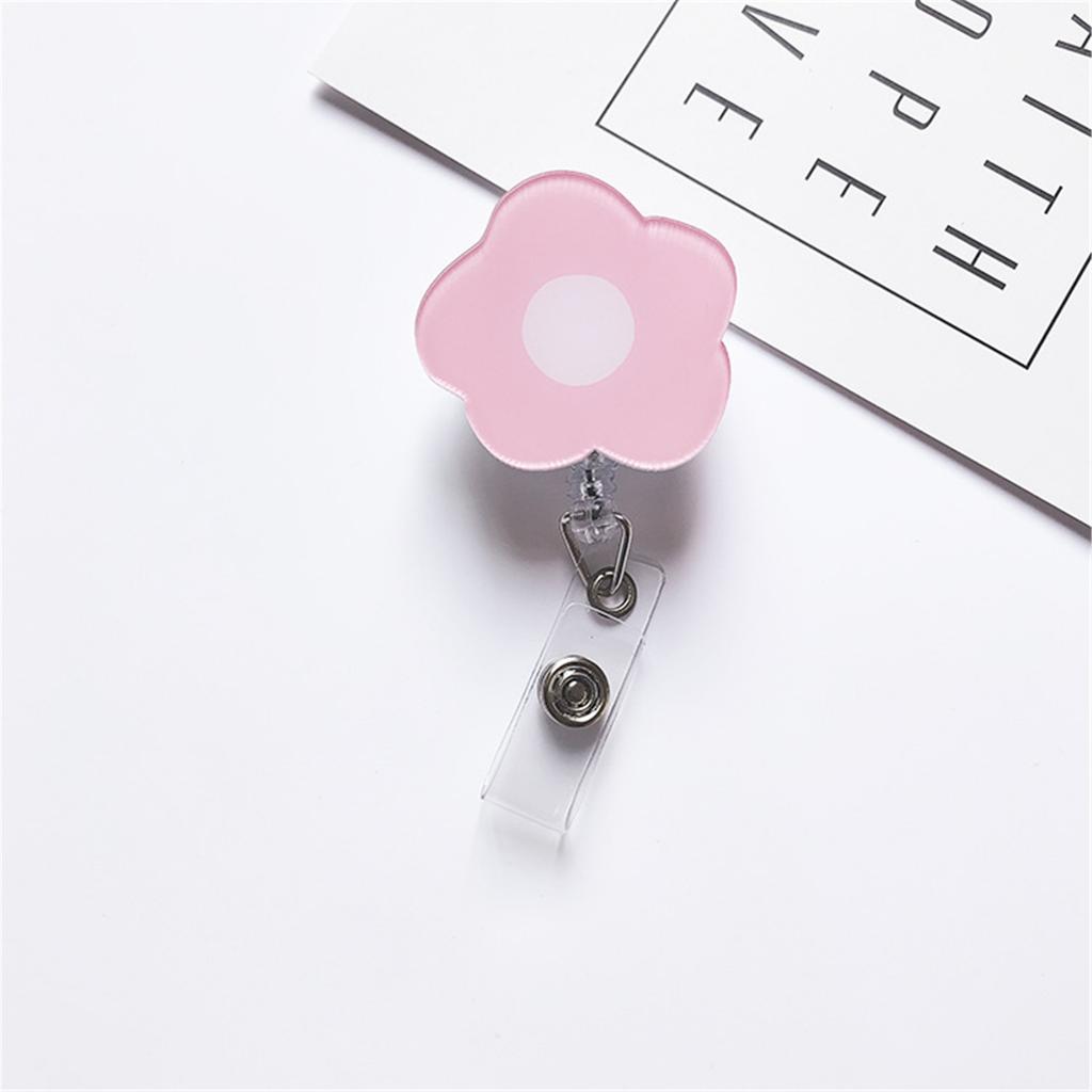 JESJELIU Flower Retractable Nurse Chest Badge Reel Clip Holder Students Doctor Work ID Card Holder Keychain Gifts Accessories