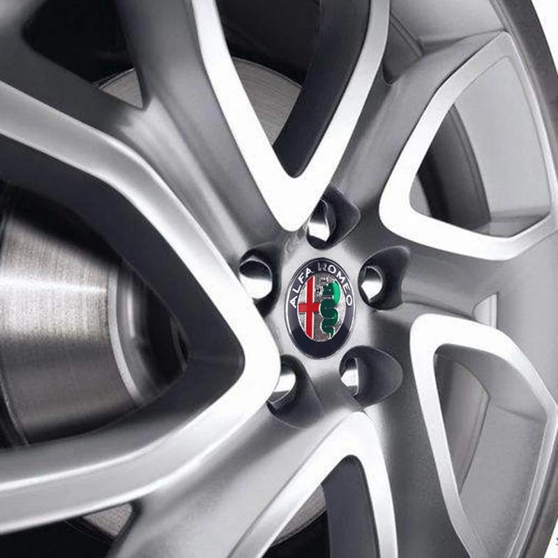 Car Sticker For Alfa Romeo 159 147 4Pcs Car Wheel Center Hub Caps Stickers Emblem Decal Decorate For Alfa Romeo Giulia Stelvio M WZACF1