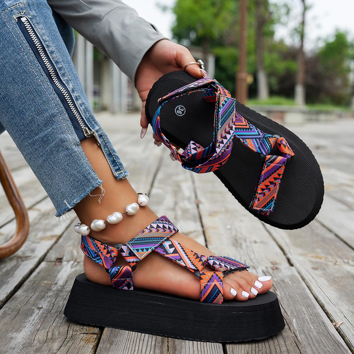 

Fashion 2025 Large Size 44 Women Sandals Summer Flat Women s Shoes Hemp Rope Set Foot Beach Sandals Outdoor All-match Casual Slippers 36