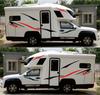Black+Red Vinyl Stickers For Caravan Travel Trailer Camper Van Stripes Graphics