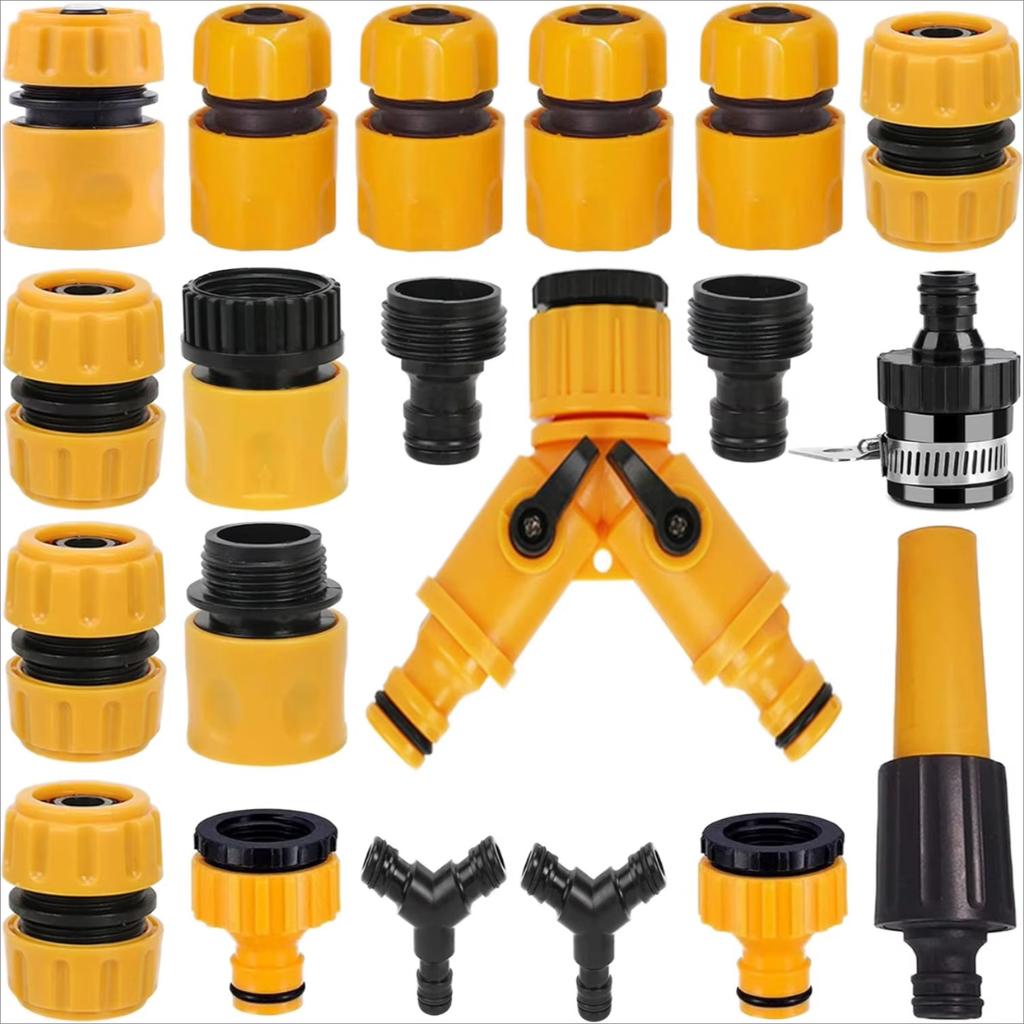 20 Pack Garden Hose Connector Kit ABS Material 1/2'' Diameter Quick Connect Y Splitter Male/Female Connectors