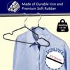 10PCS Clothes Hanger Non-Slip Rubber Coated Metal Shirt Blouse Hanger Heavy Duty Coat Suit Rack with Round Notches Dress Holder