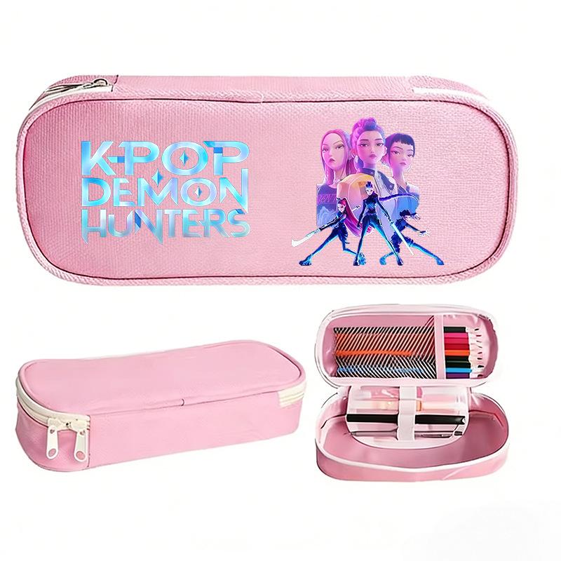 K-pop Demon Hunter Girl Group Pencil Case - Korean Style, Multifunctional Oxford Cloth Stationery Box for Students.