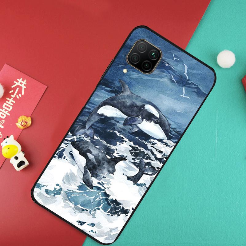 

Shark and Killer Whale Case For Huawei Nova 11 Pro 3i 7i 8i 11i Y60 Y70 Y90 Y61 Y91 9 10 SE P20 P40 P30 Lite Cover Huawei Nova 3i