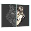 GLASS CUTTING BOARD 2x 30x52 WOLF
