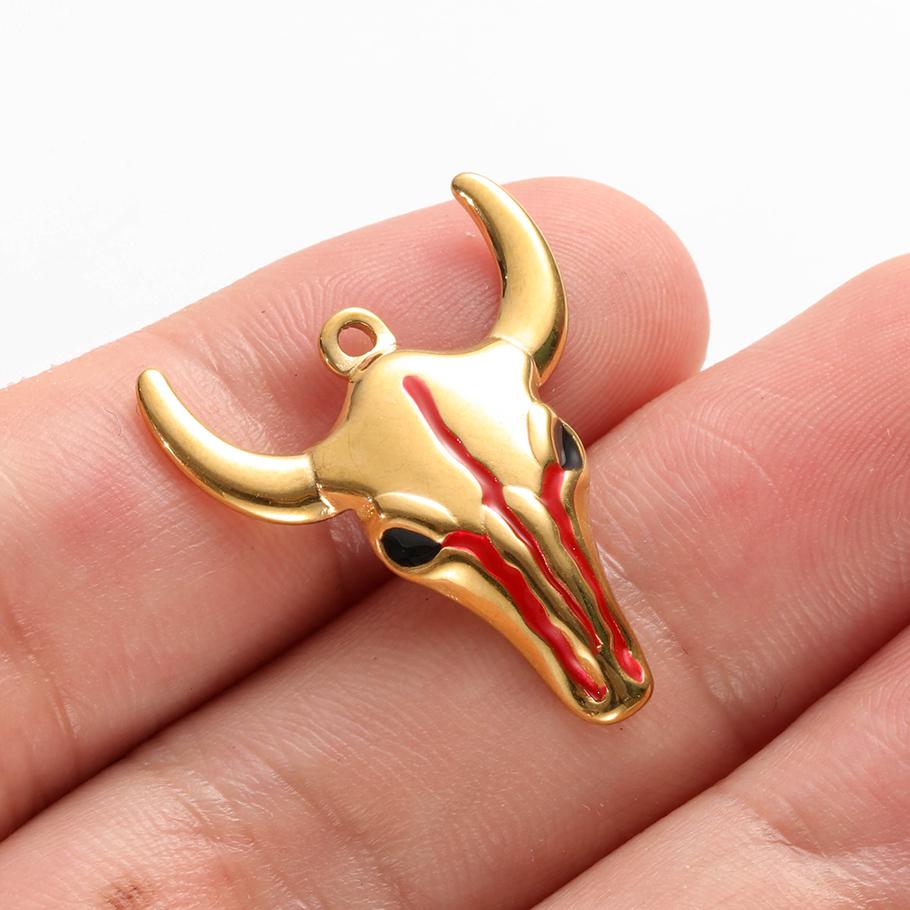 6pcs Fashion Animal Pendant Sea Turtle Tail Horse Stainless Steel Lobster Bird Charms for Jewelry Making Bulk Handmade Keychain