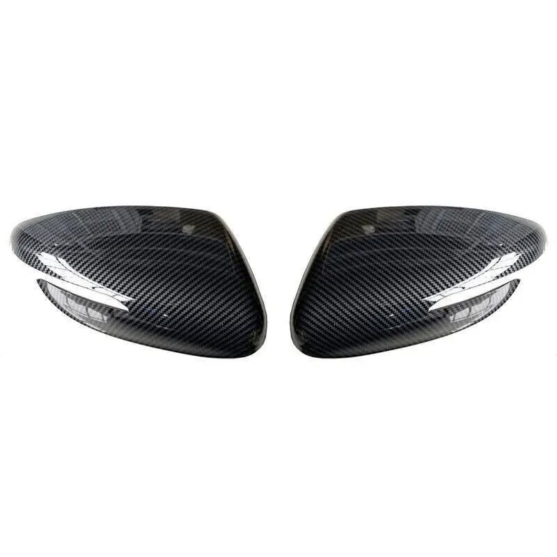 For KIA K3 Forte 2013-2018 Car Rearview Side Mirror Cover Wing Cap Door Housing Shell Trim Sticker ABS Carbon Fiber/ Gloss Black