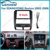 9 Inch Car Frame Fascia Adapter Android Radio Dash Fitting Panel Kit For SSANGYONG Rexton 2002-2006