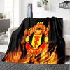 Coperta in Flanella con Stemma di Manchester, Morbido Poliestere, Design Moderno, Per Tutte le Stagioni per Campeggio, Viaggi, Regali per le Feste o Compleanni