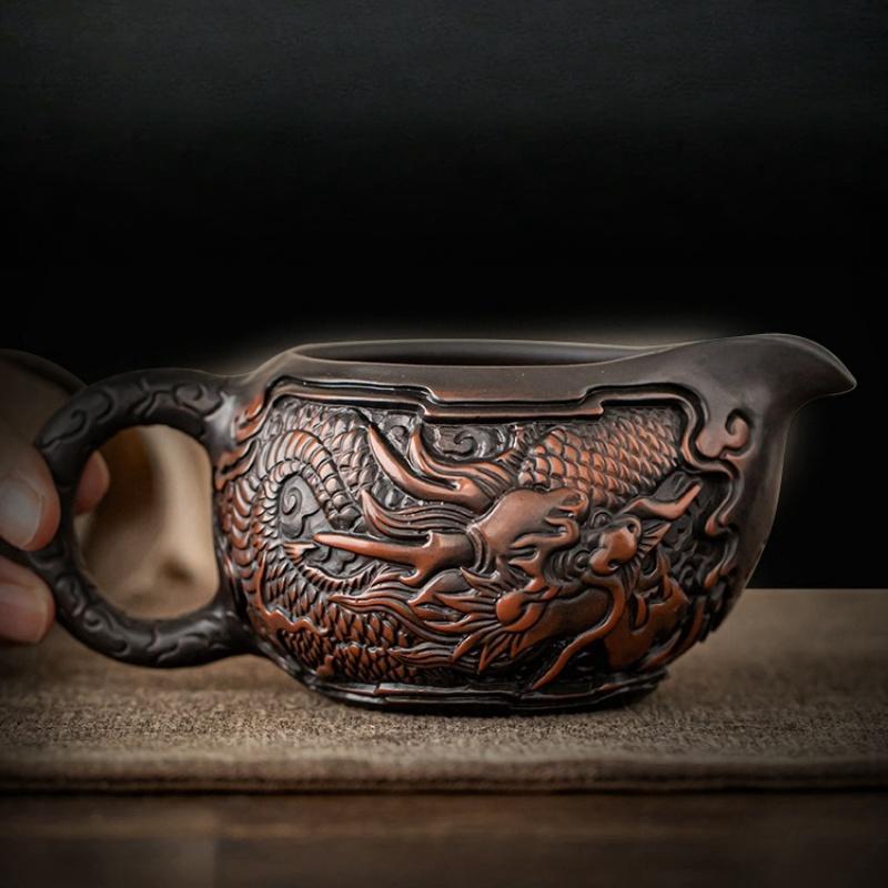 High-end Purple Pottery Tea Pitcher Retro Fair Cup Tea Divider Chahai Kung Fu Teaset Accessories