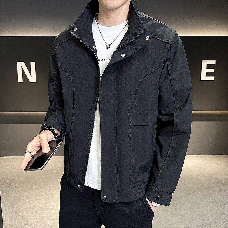 Men's Jacket Spring and Autumn New Casual Youth Men's Standing Collar Workwear Casual Men's Jacket