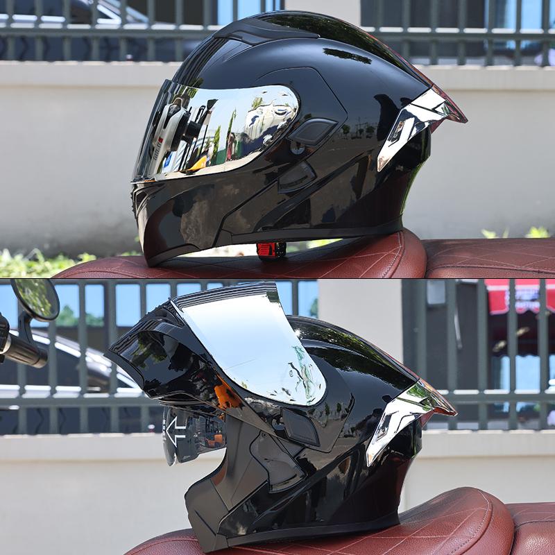 DOT Certified Modular Motorcycle Helmet Double Visor Design Men Women All Season High Strength ABS Comfortable Riding Helmet