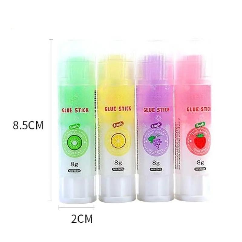 4 Pcs Cute Colorful Style Glue Stick High Viscosity Glutstick Solid Glue Paper Sticker Stationery Office Supplies.