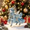 2D Flat Goat Hanging Ornament Christmas Tree Car Rearview Mirror Decoration Hanging Mascot Pendant Home Decoration