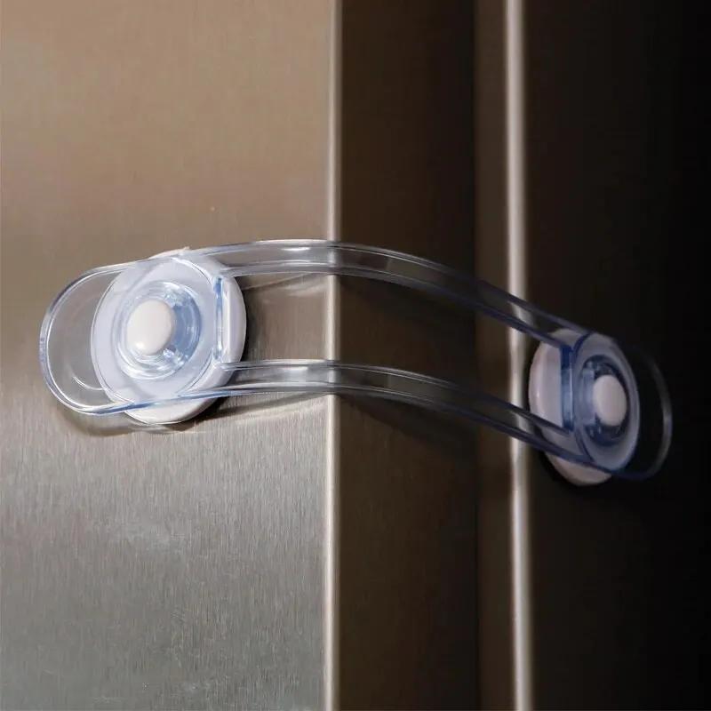 Multi-functional Baby Drawer Refrigerator Lock 5pcs Child Safety Lock Transparent Anti-Opening Soft Strap Safety Lock