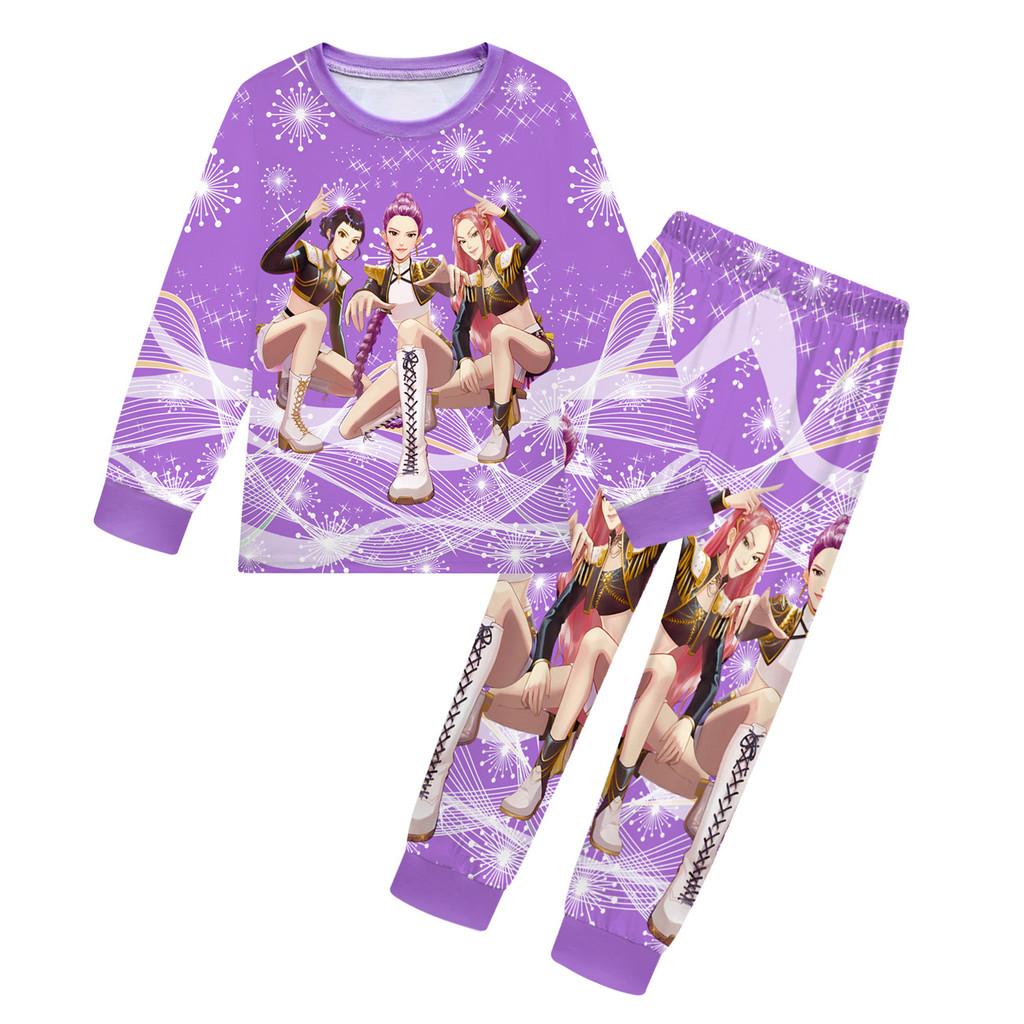 

Детский Девочки Аниме Мультфильм Руми Зои Мира Принт Футболка с Длинными Рукавами Брюки Спальная Одежда Пижамный Комплект 150cm