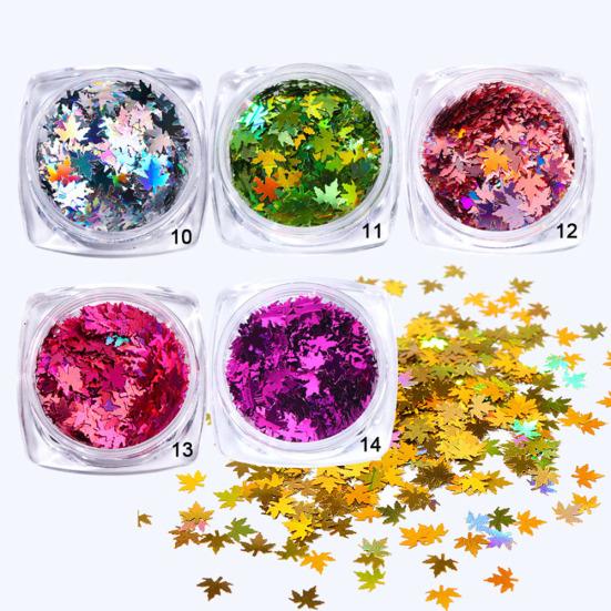 Glitter Gradient Maple Leaf Nail Art Sequins Applique Christmas Decor