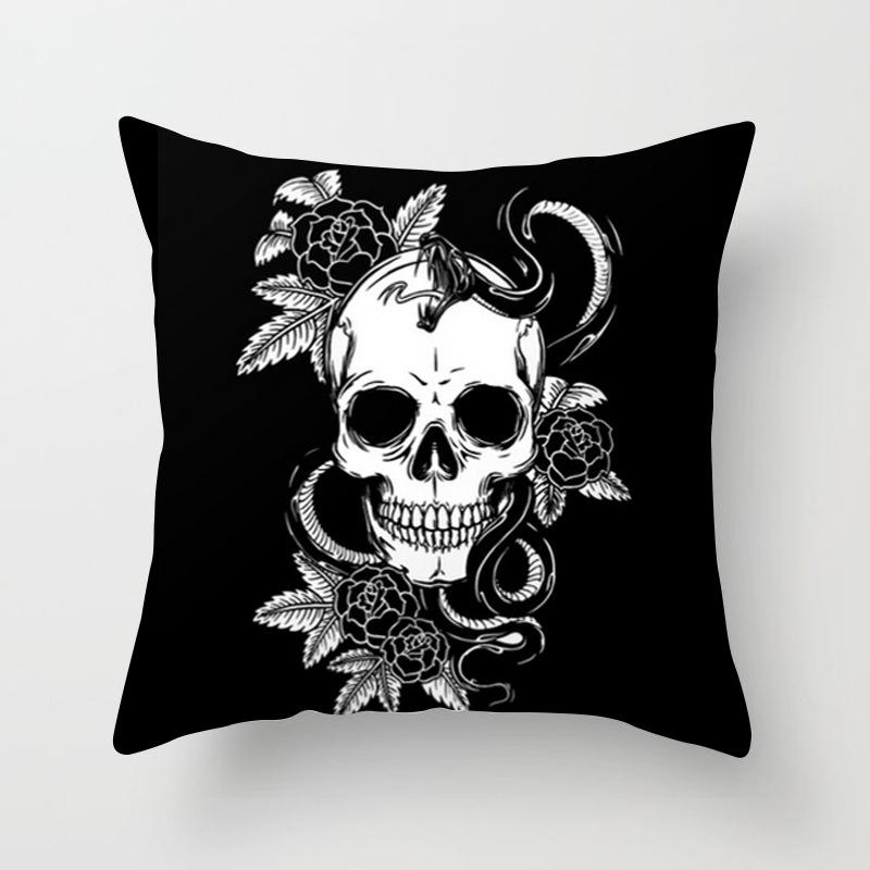 

Скандинавская черно-белая геометрическая подушка, поясничная подушка для дивана, бархатная наволочка из персиковой кожи, теплая, для ленивого сна на боку 45*45cm