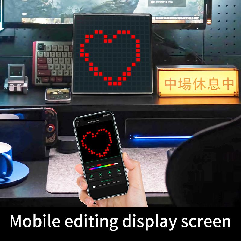 HI.GROOM idot-1 16X16 P11 RGB LED Screen Backpack Patches APP Control Display Desktop Decor Ornament Live Streaming Pixel Panel