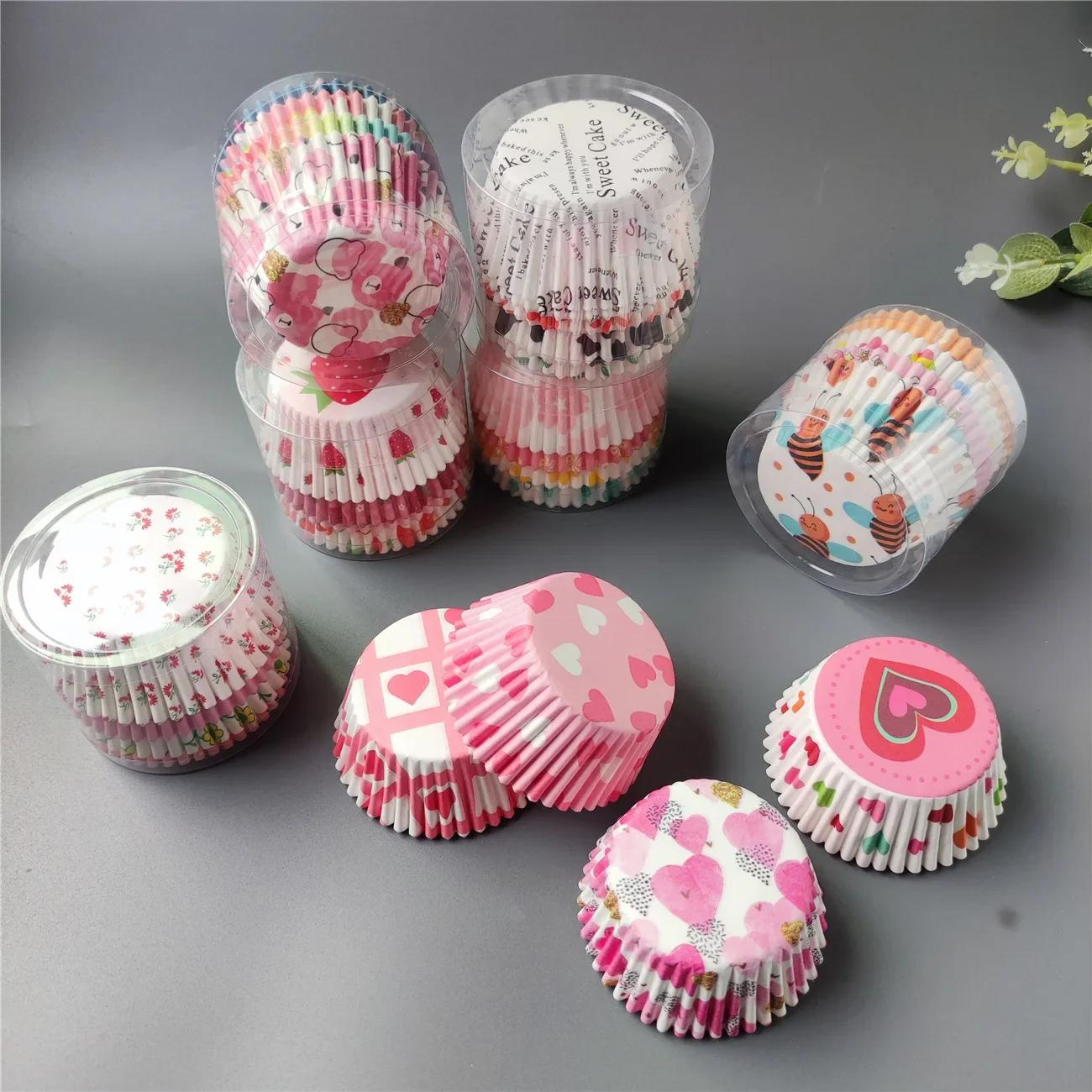 

100 шт. бумажные формочки для кексов, формы для выпечки, радужные формочки для кексов, бумажные формочки для кексов, украшения свадебных тортов и вечеринок 7x5x3cm