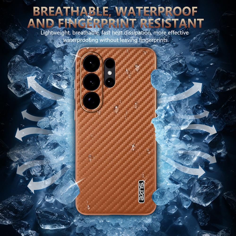 Matte Plating Carbon Fiber Cooling Breathable Armor Case Samsung S26 S22 Ultra S25 Edge S24 S23 Plus Ultra Thin Anti Drop Cover